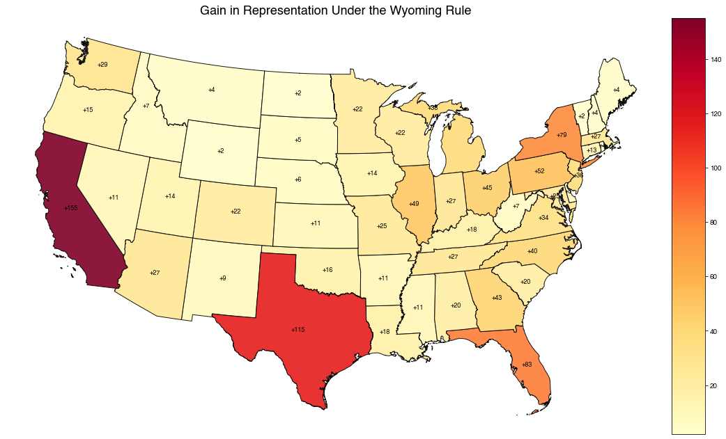 Geospatial Map of Representative Change Under the Wyoming Rule